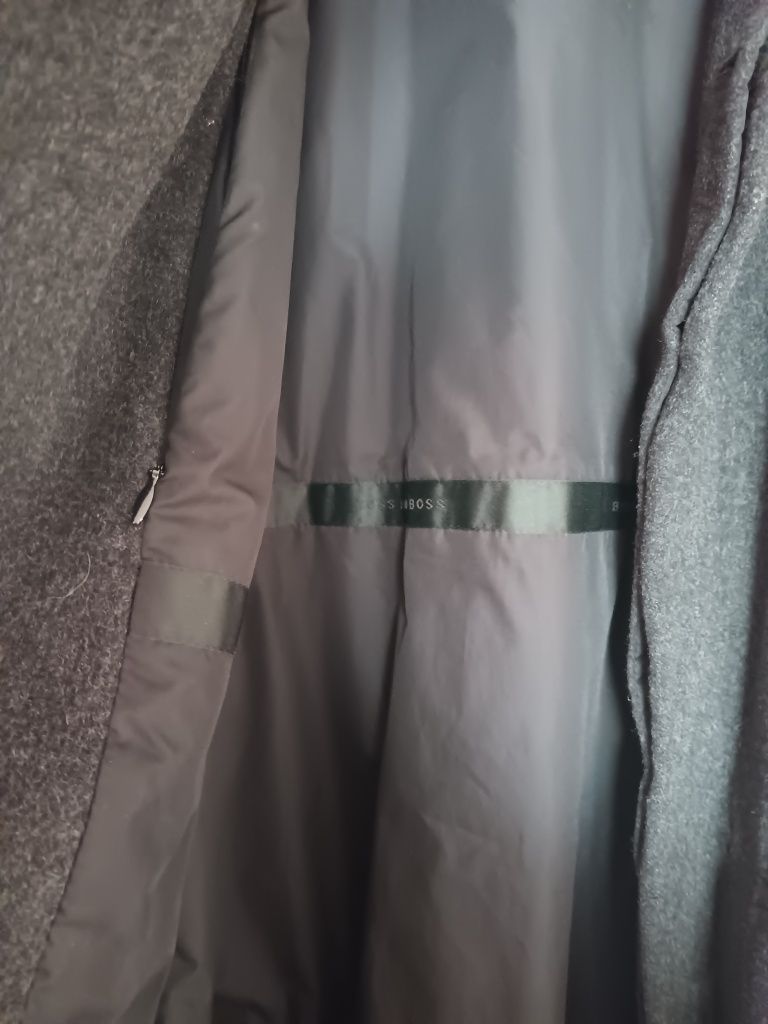 Vintage płaszcz jesionka męska na guziki Hugo Boss kaszmir i wełna 58