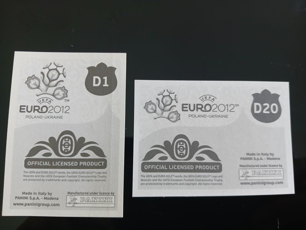 Extra cromos D1 D20 Euro 2012