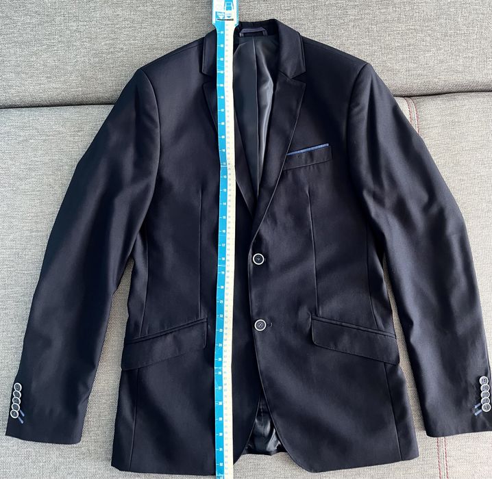 Garnitur granatowy spodnie, marynarka tanio!