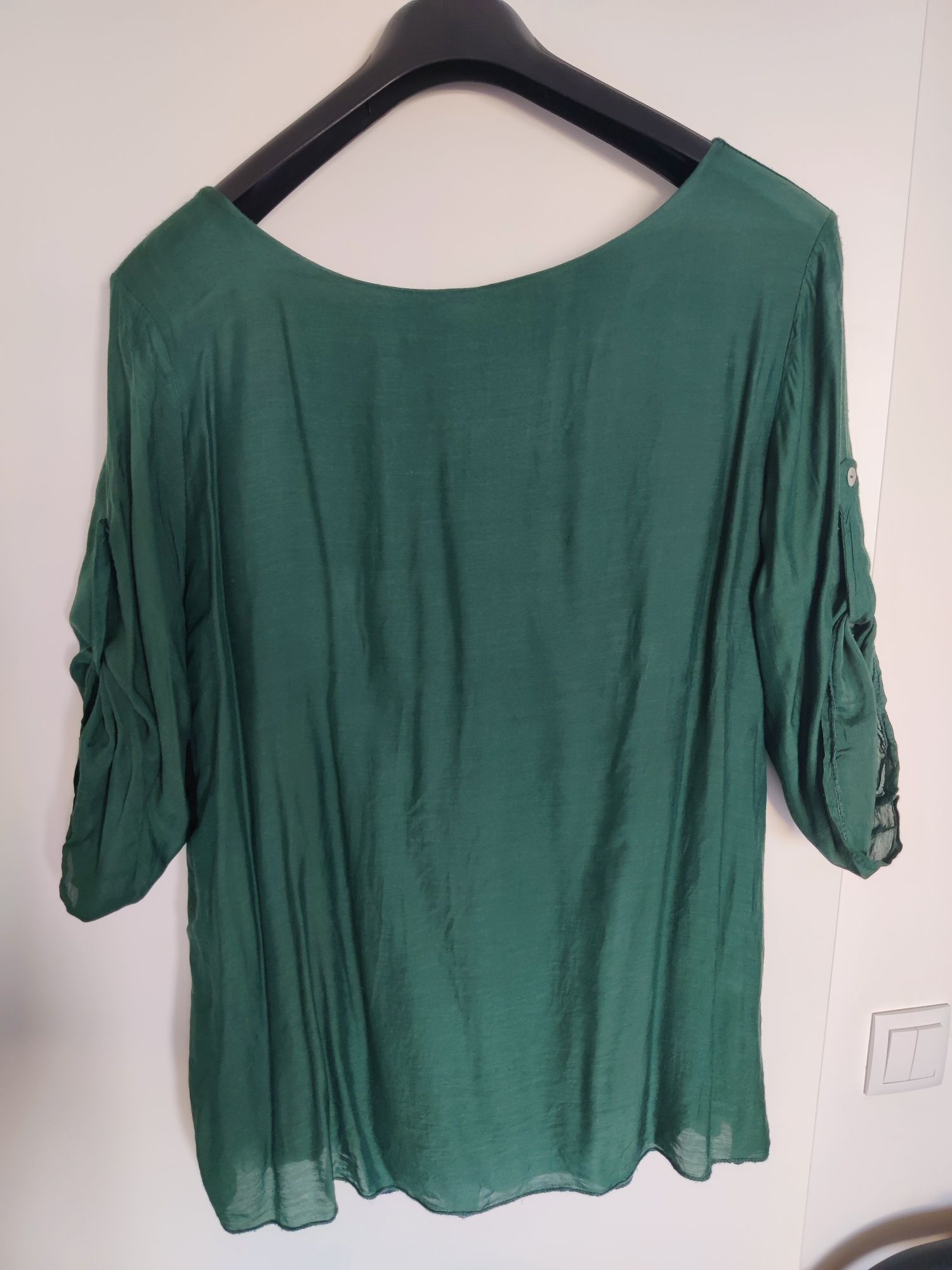 Túnica-blusa verde oversize