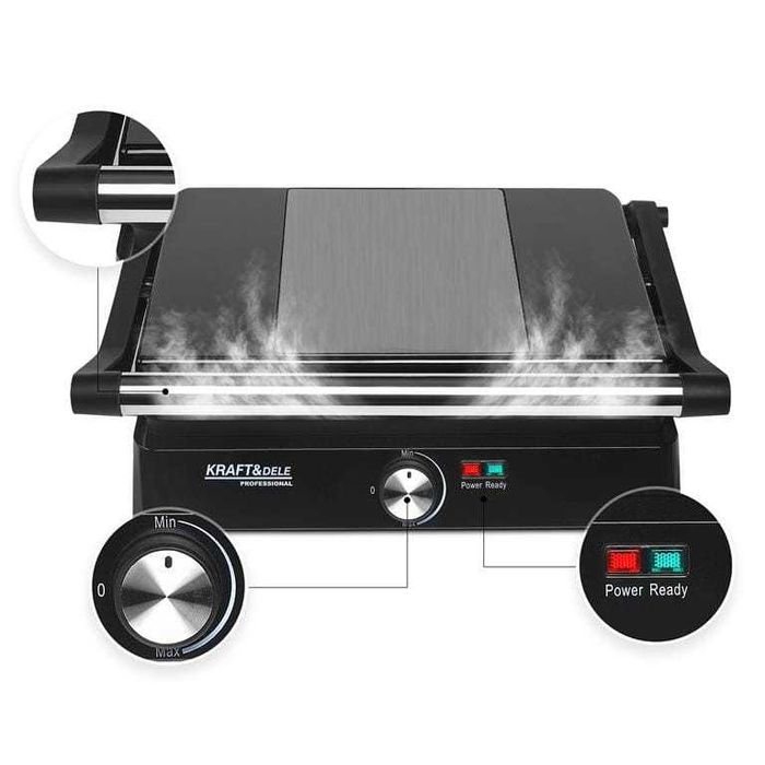 GRILL ELEKTRYCZNY 2400W  Do Kanapek PANINI Opiekacz Toster Mocny