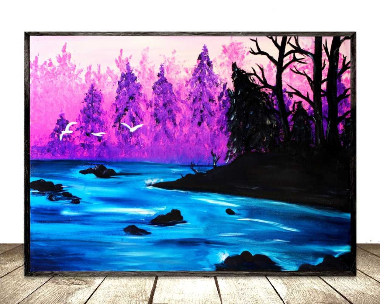 Cichy Brzeg, obraz 70x50x2 cm