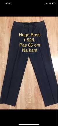 Hugo Boss męskie spodnie 52/ L popielate wełna na kant eleganckie