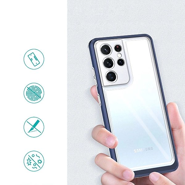 Clear 3in1 etui do Samsung Galaxy S22 Ultra żelowy pokrowiec z ramką n