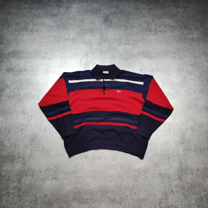 MĘSKI Vintage Retro Sweter Polo Kołnierzyk Lata 90te Lacoste France