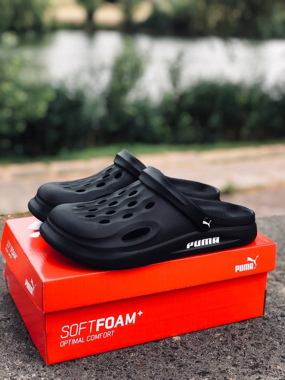 Мужские Шлепанцы Пума Летние черные тапочки Puma Соловічв капці Пума