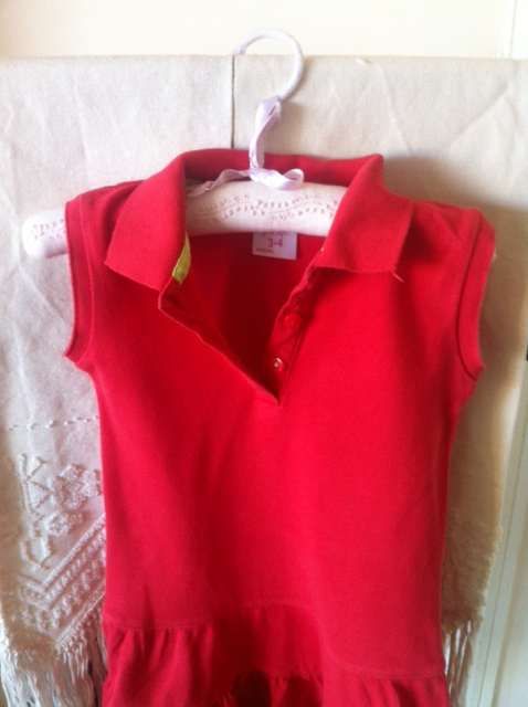 Vestido Zara Lefties em piquet vermelho tamanho 3-4 anos menina