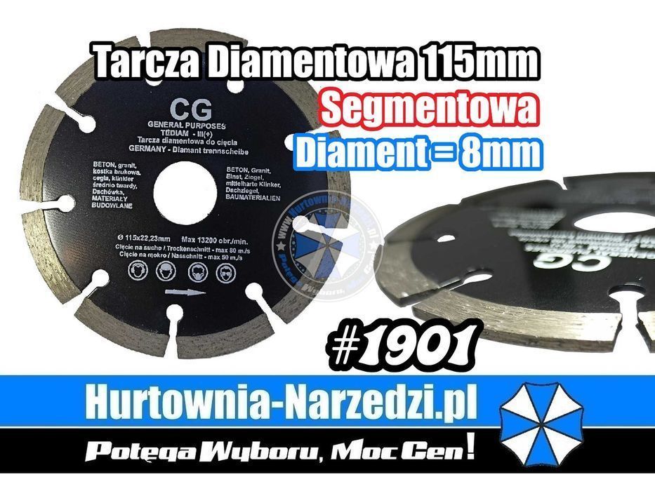 Tarcza Diamentowa segmentowa 115mm tarcza do betonu 115mm tarcza 115mm
