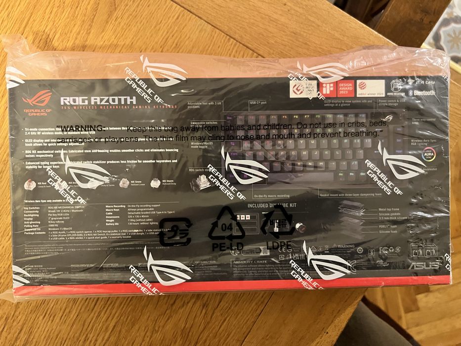 Asus ROG Azoth NX Red X-Kom + Asus ROG Polling rate Booster