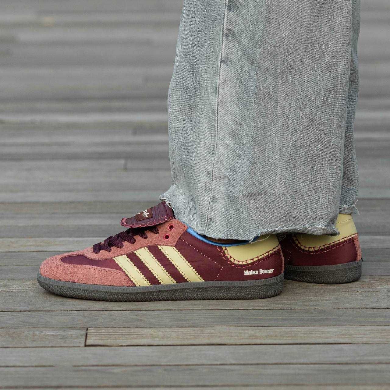 Жіночі кросівки ADIDAS SAMBA NYLON WALES BONNER бордовий 1641 ХІТ