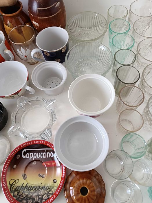 стеклянные стаканы рюмки керамика чашки ваза подсвечник ситечко СССР