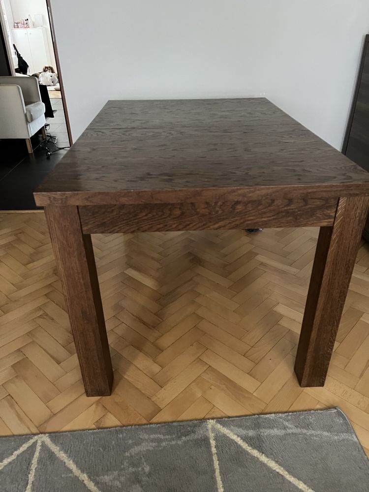 Stół rozkładany 130(180)x85 x76 wys., masywny, ze sklejki, stan 99/100