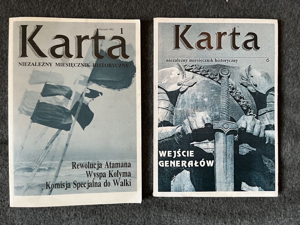 Karta. Niezależny miesięcznik historyczny nr. 1 i 6, 1991r.