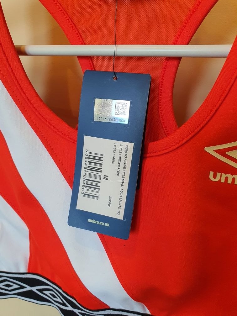 Biustonosz sportowy Umbro, rozmiar M, nowy z metką, siateczka na pleca