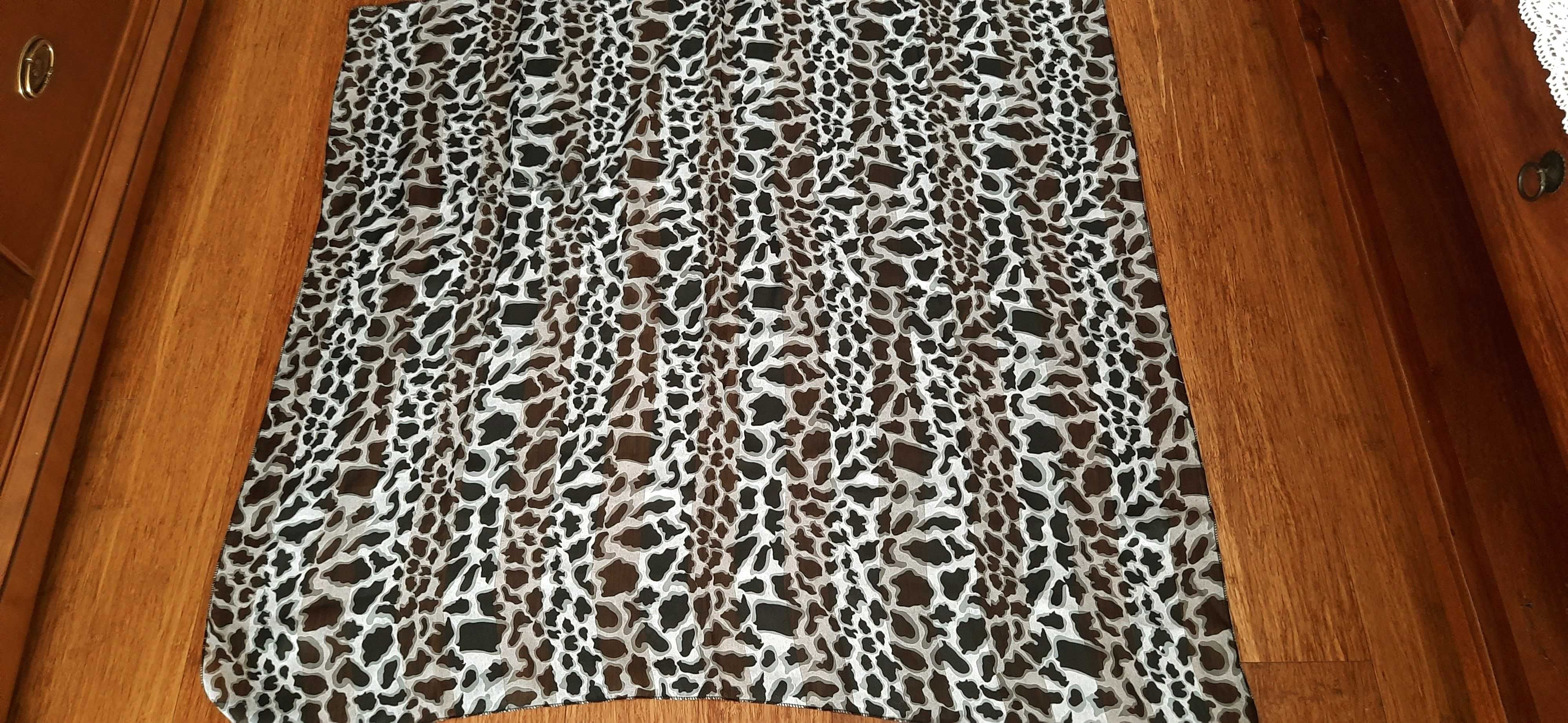 Damska chusta we wzory czarno-brązowe 105 x 100 cm