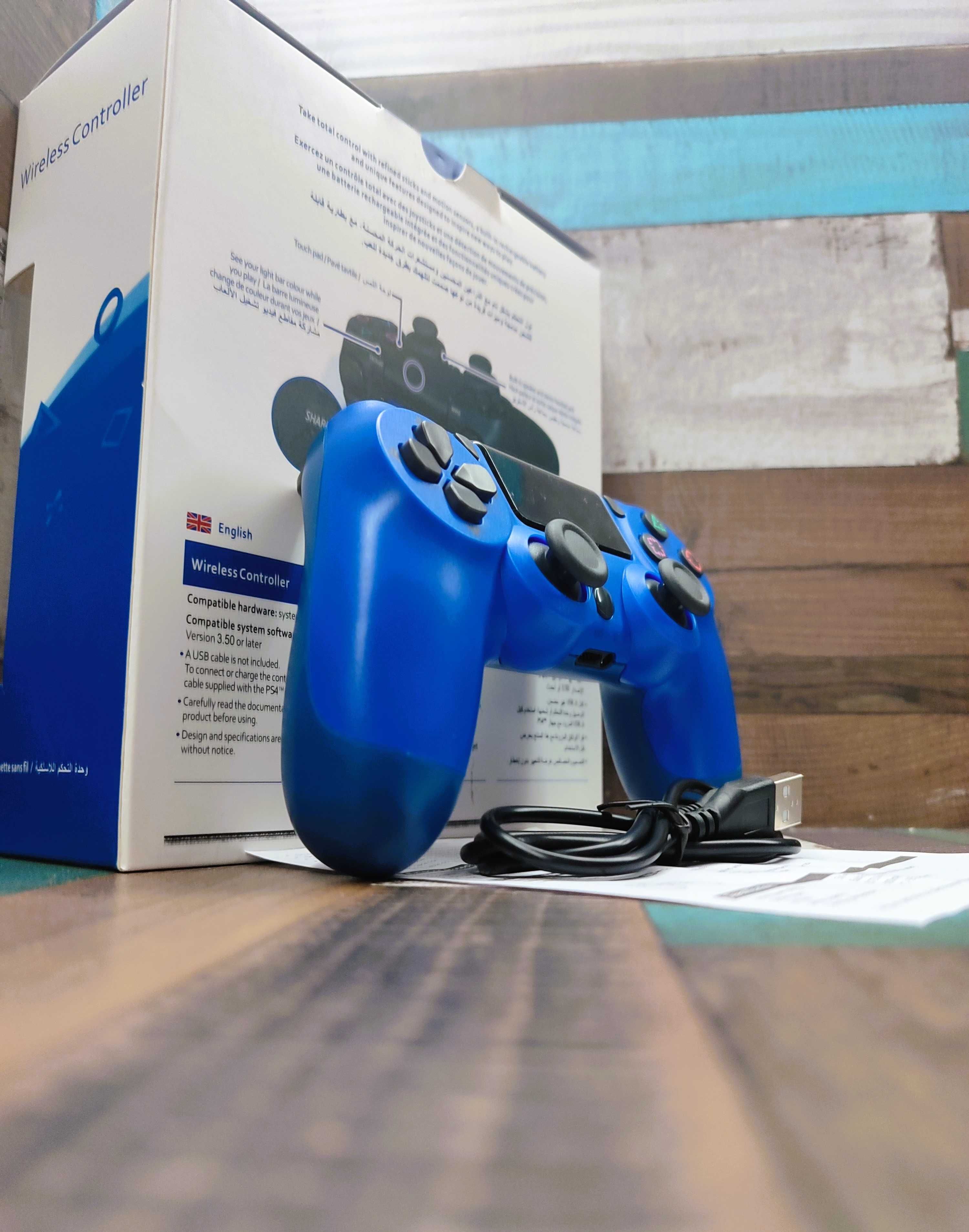 Геймпад джойстик  синій беспроводний игровое устройство dualshock 4v2