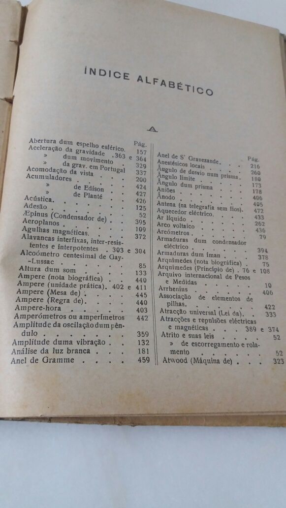 Livro "Curso Elementar de Fisica" de 1943.F. De Smith e N Prudente