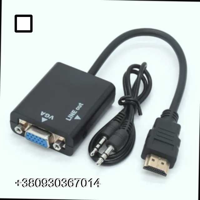 HDMI TO VGA адаптер с аудио HDMI-VGA Выход 1080P 1.4 с кабелем aux