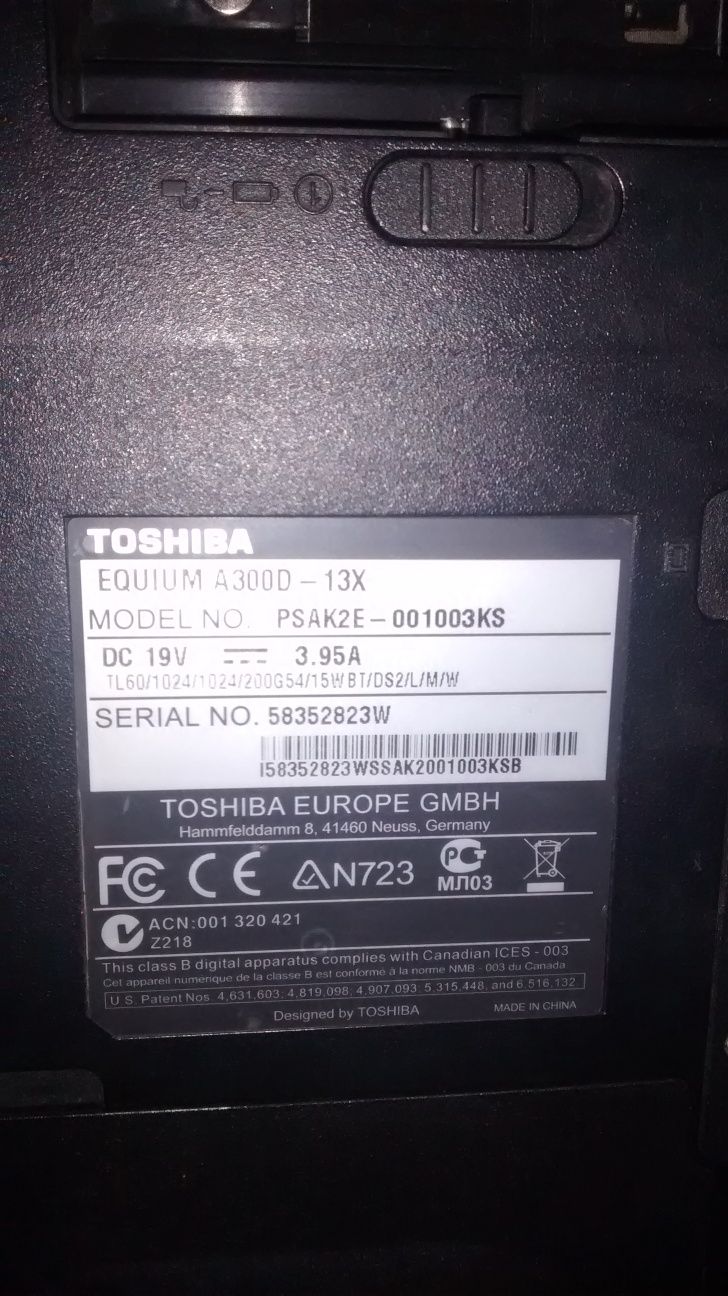 Toshiba на запчастини.