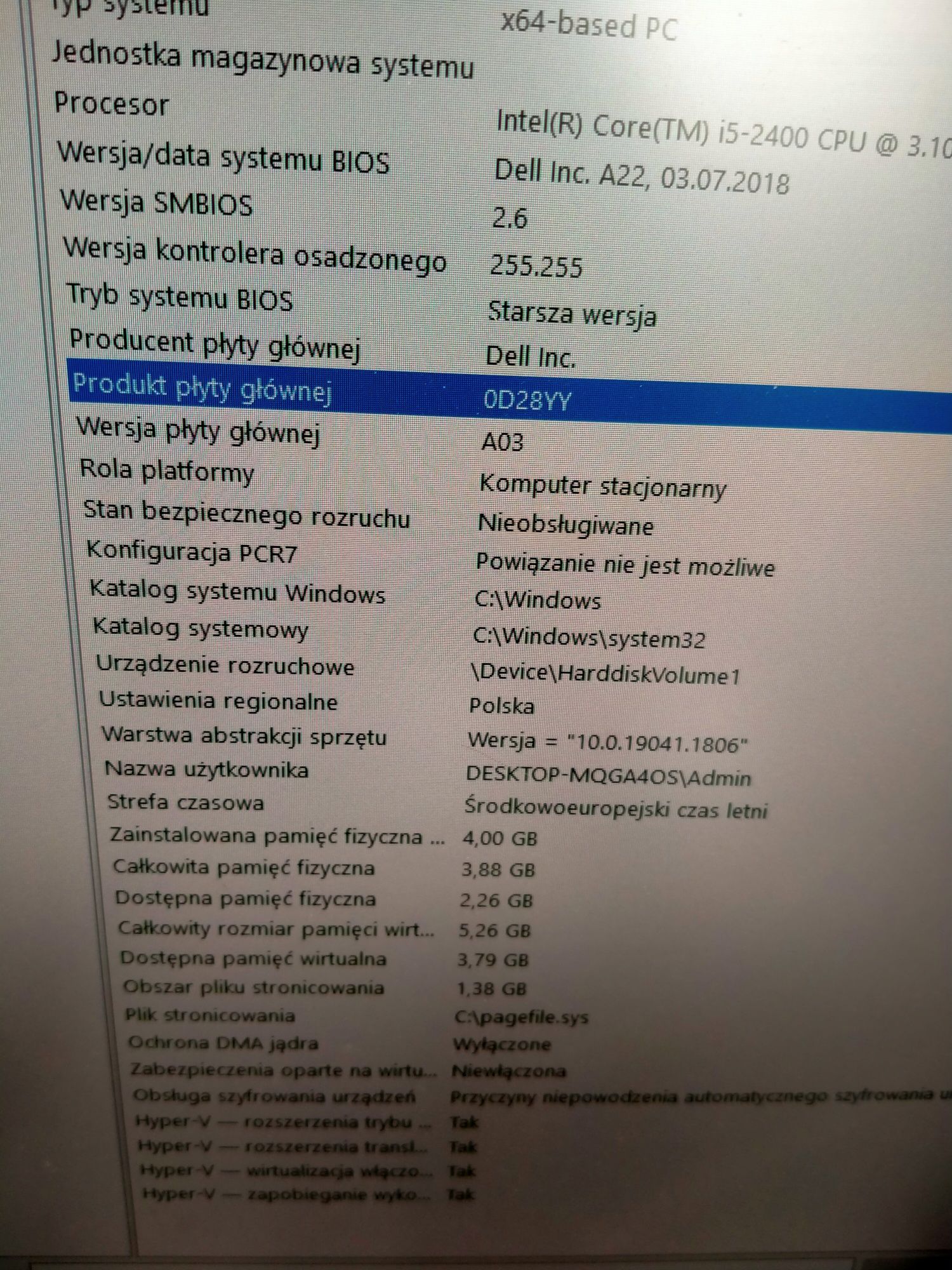 Płyta główna DELL Optiplex 790 SFF | LGA1155 (0D28YY)+procesor+obudowa