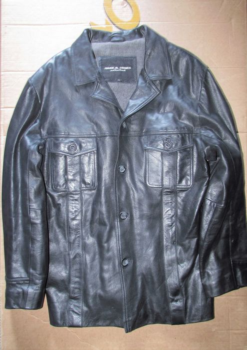 Чоловіча шкіряна куртка бренд : JACK & JONES