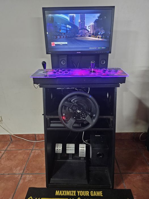 Máquina jogos Arcade + Ps4 + Volante + subwoofer