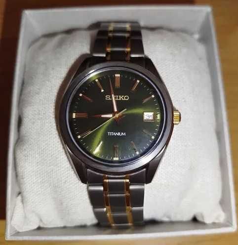 Seiko Titanium Essential SUR377P1 – stan idealny, zestaw
