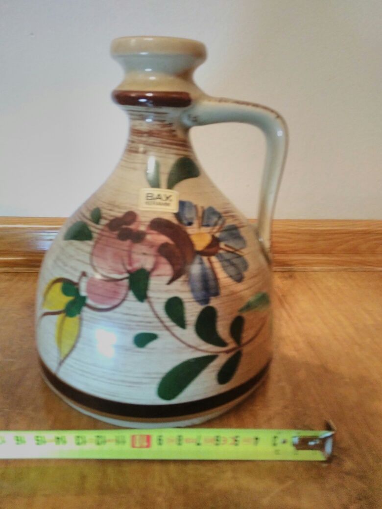 dzbanek Bay Keramik vintage ceramiczny ceramika malowany kwiaty wazon