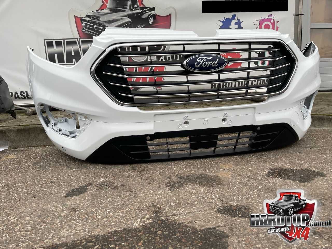 Zderzak Grill Ford Transit Custom 2018+ Przód Nowy Lift  Biały Chrom