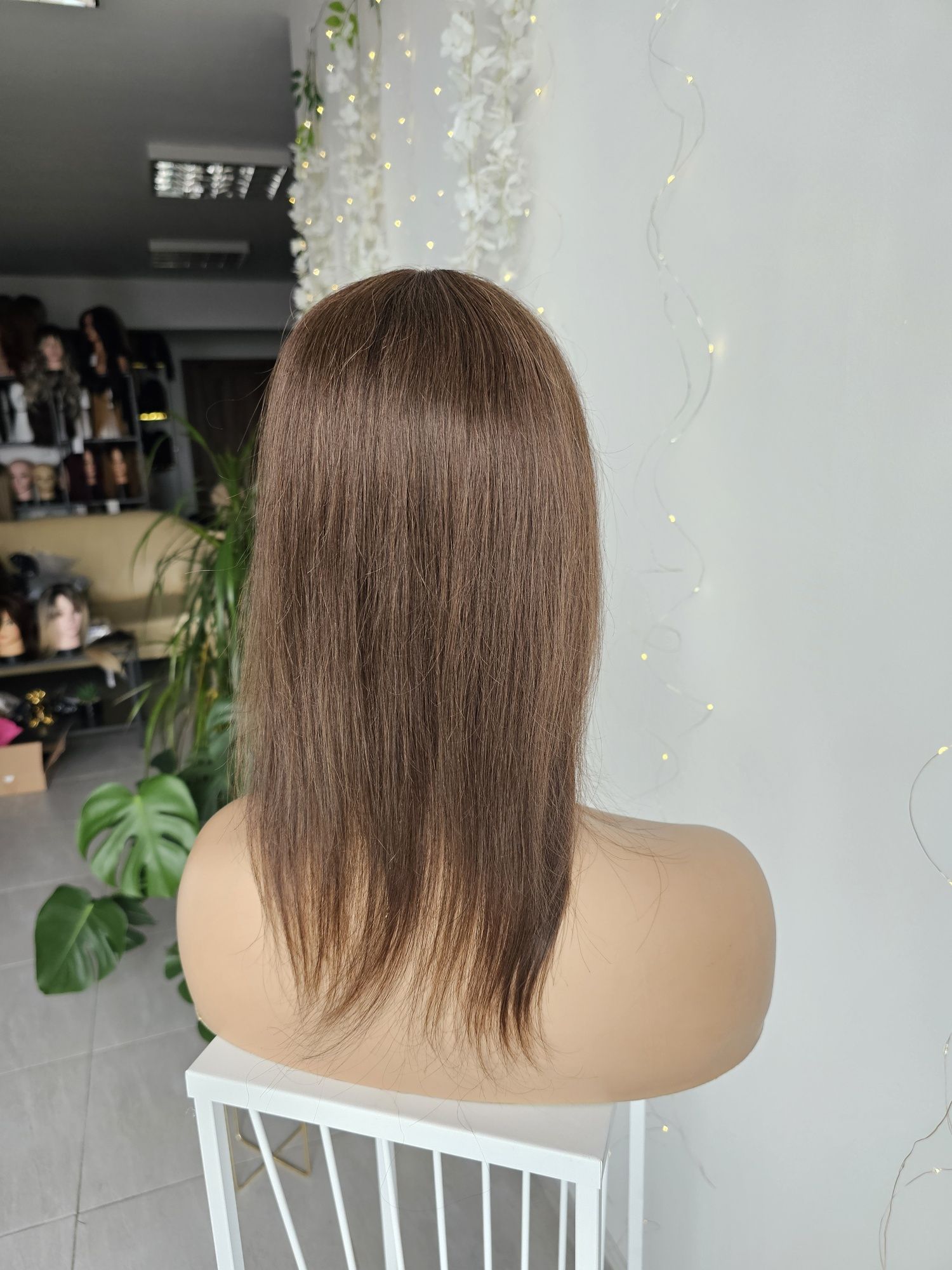 Tupet topper z włosów naturalnych Magda naturlany brąz 44 cm