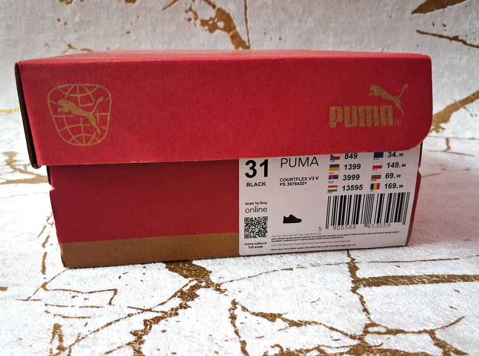 Czarne sportowe buty tenisówki adidasy na rzepy  puma courtflex  v3 31