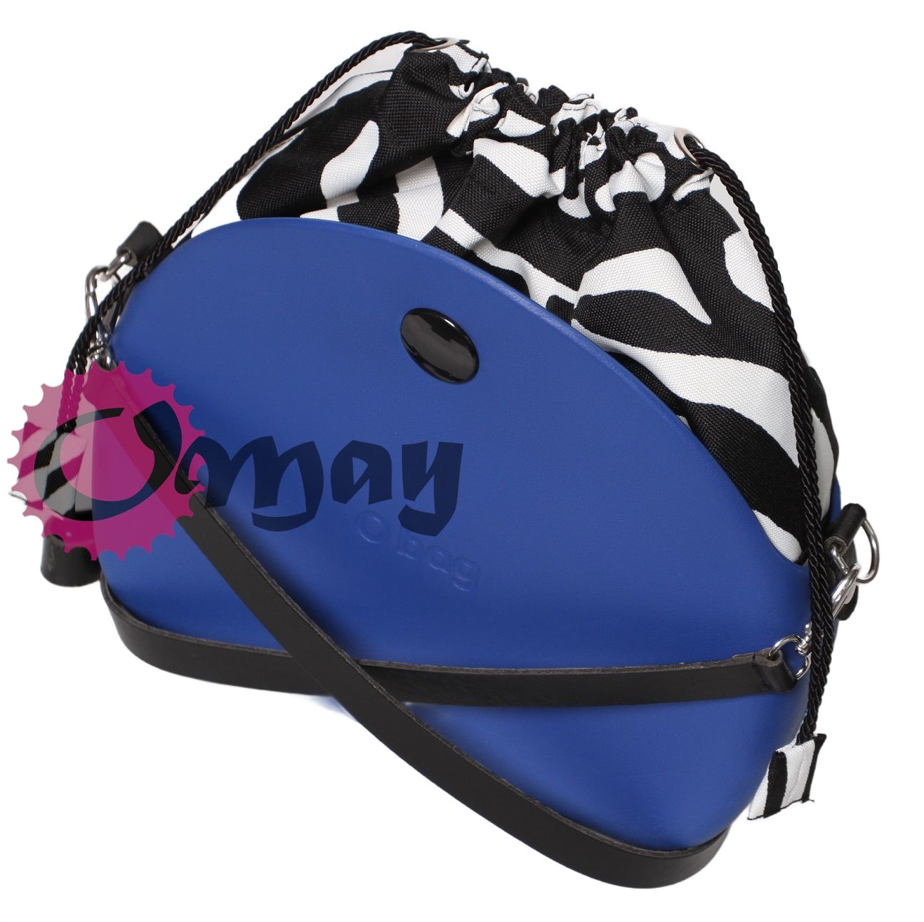 CZARNY organizer OBAG MOON LIGHT worek zebra 2 kieszenie komin OMAY