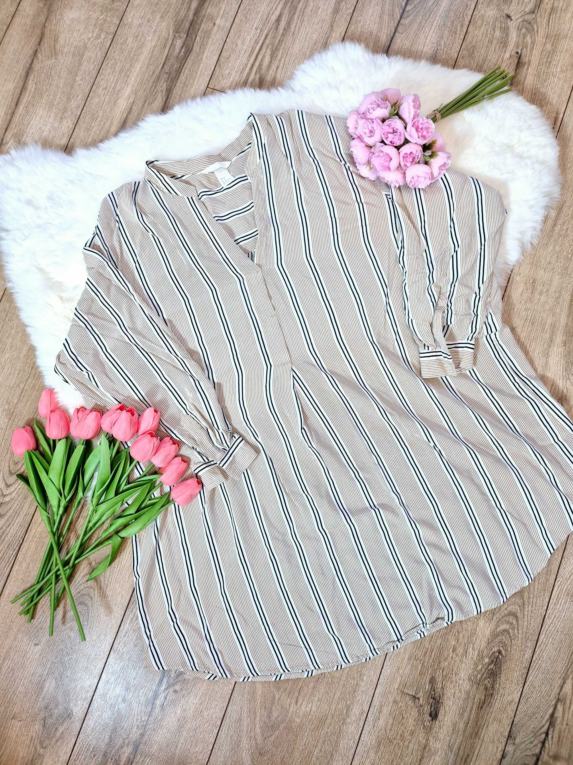 Nowa wiskozowa długa bluzka damska 100% wiskoza H&M 44 XXL plus size