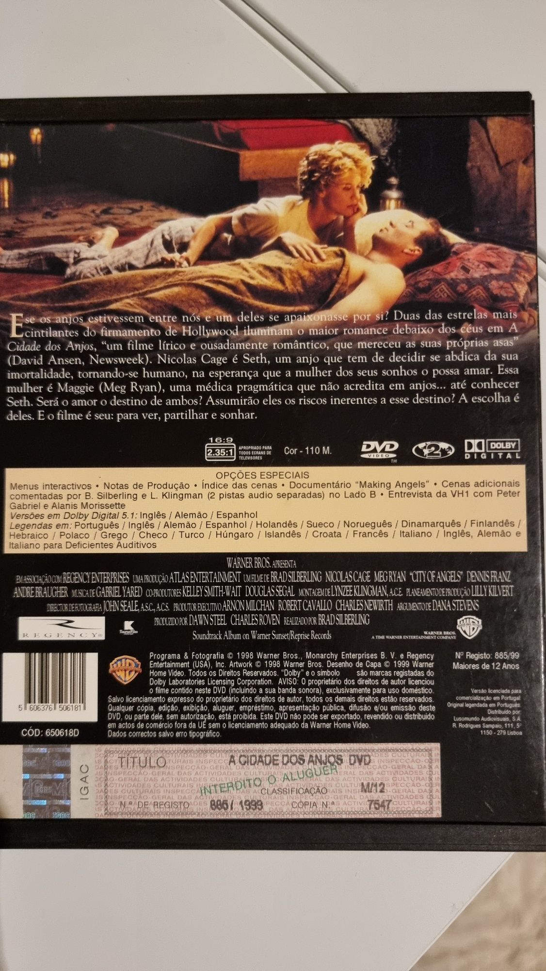 DVD A Cidade dos Anjos – City of Angels (Nicolas Cage & Meg Ryan)