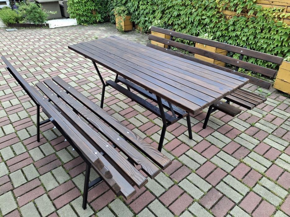 Meble ogrodowe  dwie ławki i stół 180cm