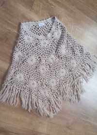 Poncho, narzutka marki Atmosphere, rozm. uniwersalny, hand made.