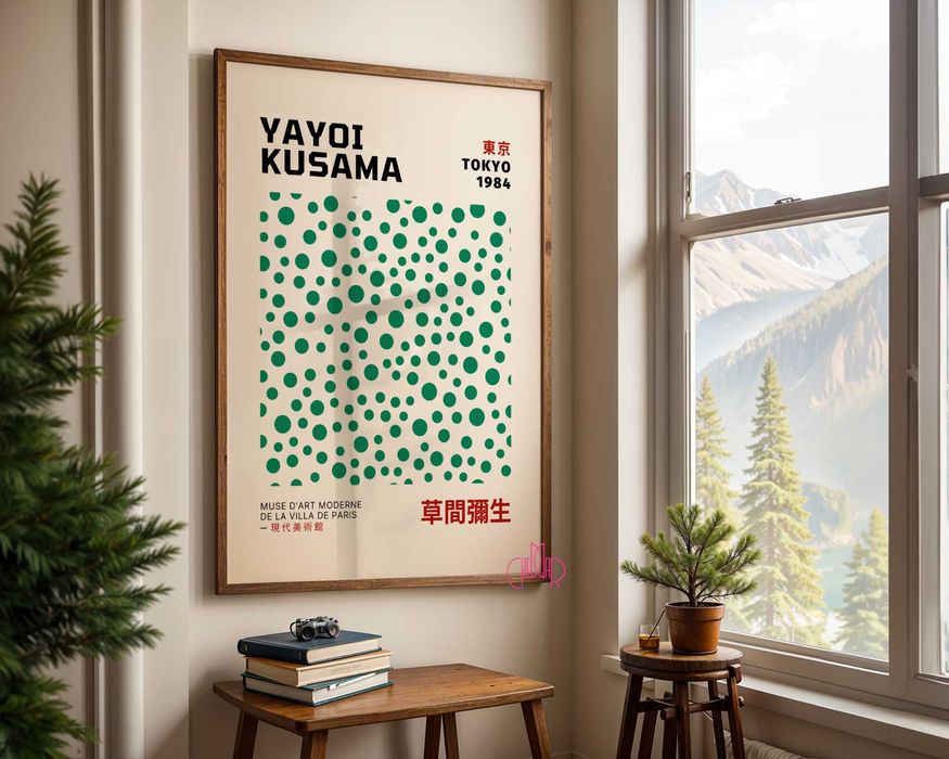 Plakat Yayoi Kusama, Zielone Kropki, Tokyo 1984