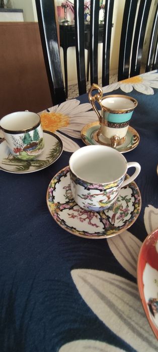 Conjunto de 6 chávenas com pires porcelana chinesa