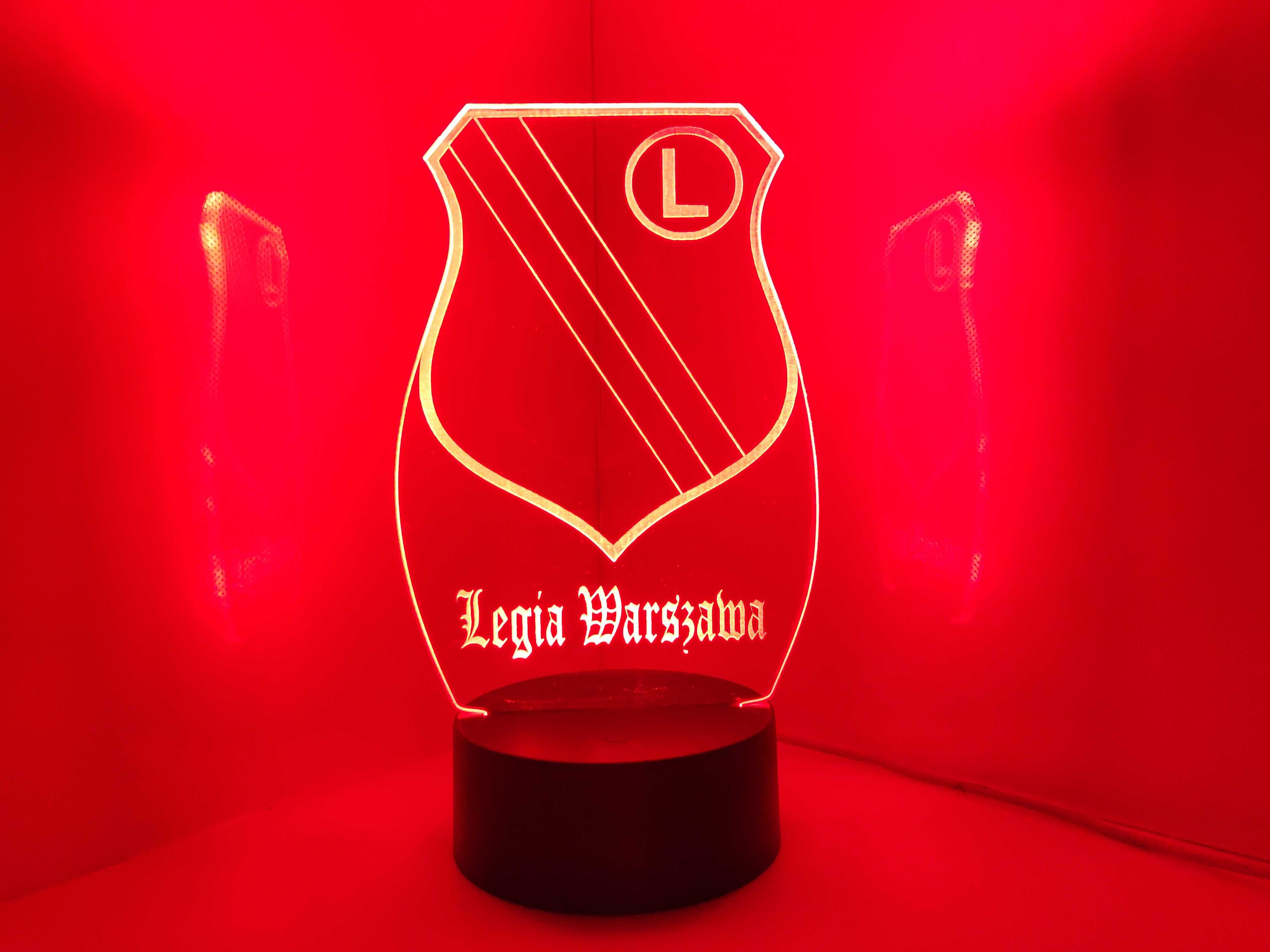 LEGIA WARSZAWA logo herb lampka LED na pilota, PREZENT dla KIBICA!