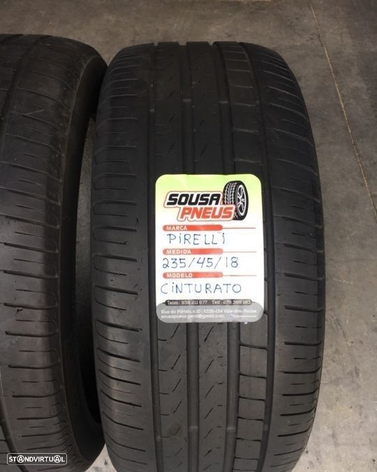 2 pneus semi novos 235-45r18 pirelli -  entrega grátis
