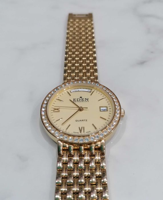 Zegarek EDEN Swiss made Quartz  orginal pozlacana branzoleta jak nowy!