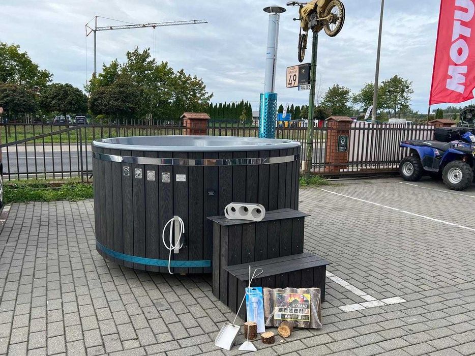 Balia bania ogrodowa jacuzzi gorąca beczka spa hydro aero led piec wew