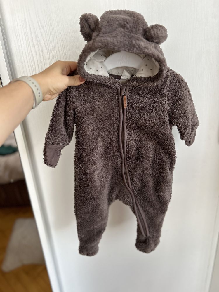 Kombinezon miś futerko brązowy H&M niemowlęcy unisex