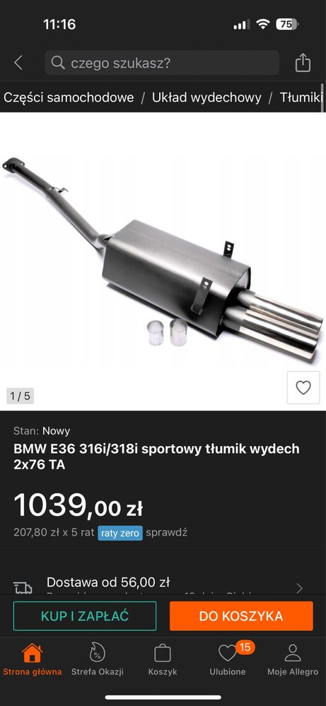 Wydech e36 1.6/1.8 TA TECHNIX