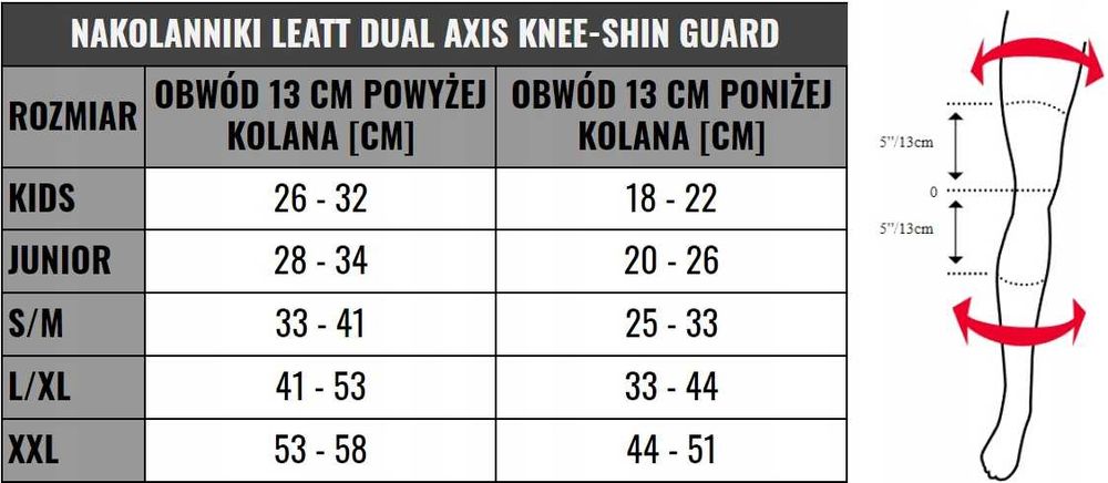 Leatt Nakolanniki Dual Axis 22 Black Ochraniacze Kolan Motocyklowe CE