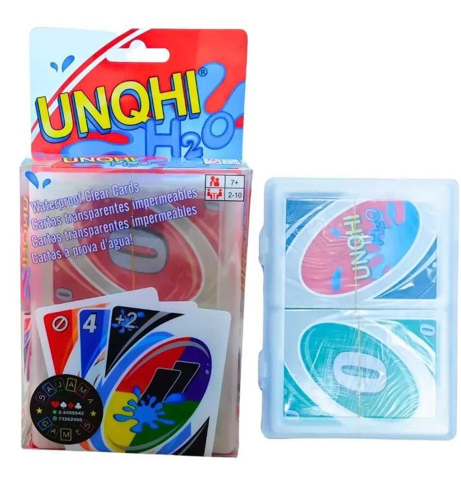 UNO H2O 108 Cartas PVC Plástico Transparente