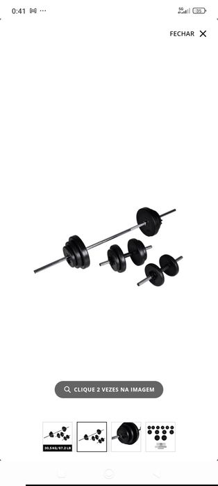 Barra e halteres 30kg
