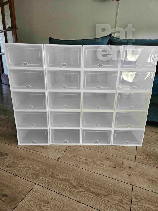 Pudełka 20 sztuk modułowe organizery białe do przechowywania zestaw