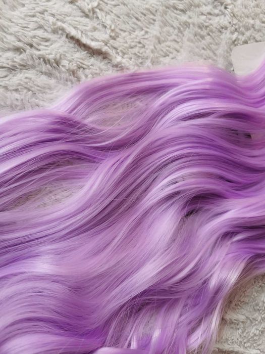 Doczepiane włosy clip in pastelowy fiolet 65 cm 8 tresek