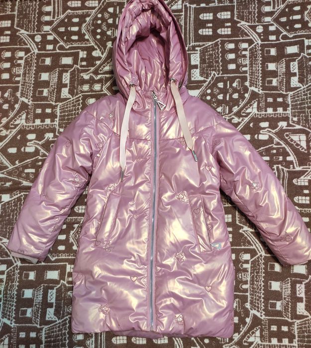 Зимовий пуховик, пальто  на дівчинку розмір 116-125